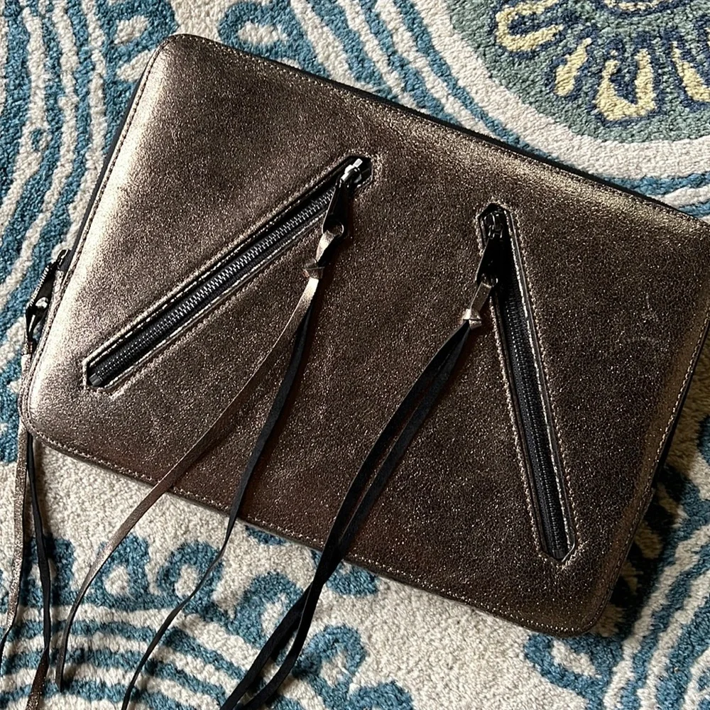 Rebecca Minkoff Metallic Laptop Case with Zipper Pockets